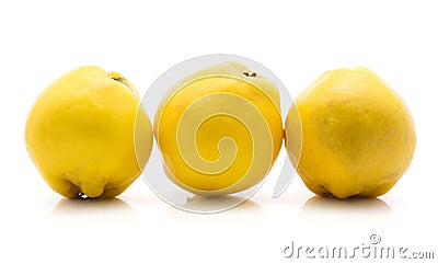 Fresh raw quince isolated on white Stock Photo