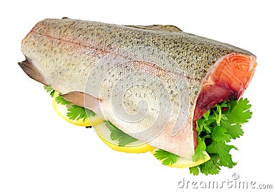 Fresh Raw Rainbow Trout Stock Photo