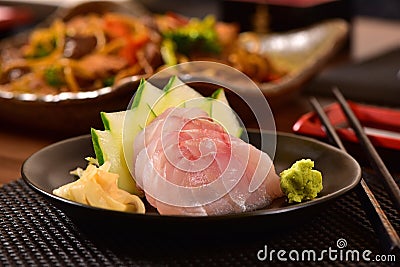 White fish sashimi slices Stock Photo