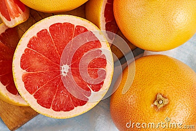 Fresh red grapefruit Stock Photo