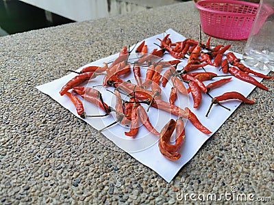 the fresh red hot chili sundries for white background Stock Photo