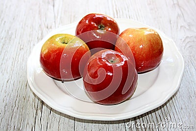 Fresh red apples Stock Photo