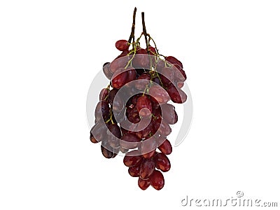 Fresh red and purple Bunch of grapes with water drop isolated on white background Stock Photo