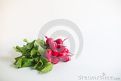 Fresh red radish on white background Stock Photo