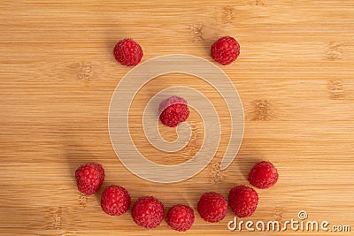 Smiley face made with fresh fruits Stock Photo