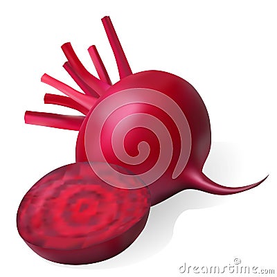 Fresh ripe beet and slices Stock Photo