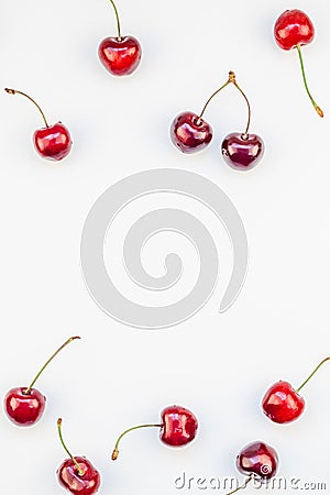 Fresh ripe cherry pattern background Stock Photo