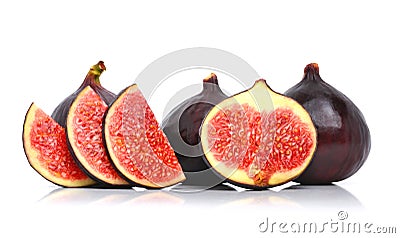 Fresh ripe figs isolated Stock Photo