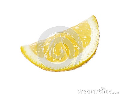 Fresh ripe lemon piece isolated on white Stock Photo