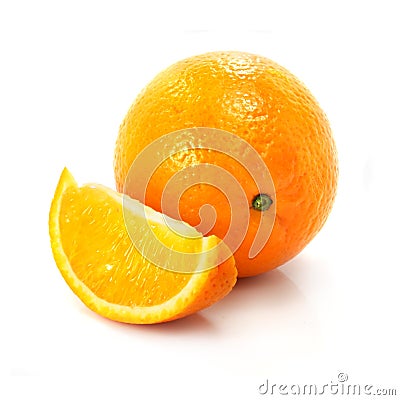 Fresh ripe orange fruit isolated on the white Stock Photo