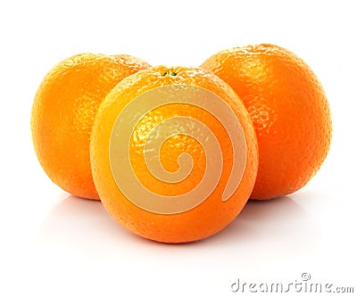 Fresh ripe orange fruits isolated on the white Stock Photo