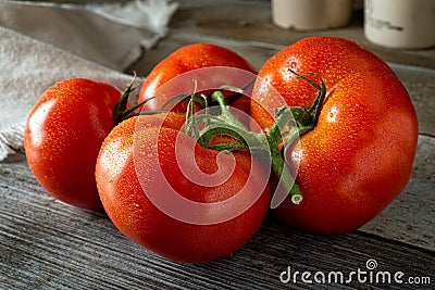 Fresh Ripe Organic Tomatoes Stock Photo