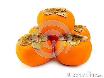 Fresh ripe persimmons. Stock Photo