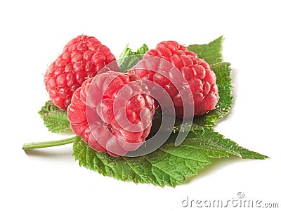 Fresh ripe raspberry isolated on white background Stock Photo