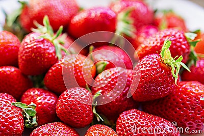 Fresh ripe strawberry. Berries background, close up Stock Photo