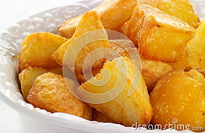 Fresh roast potatoes Stock Photo
