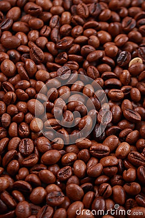 Fresh Roasted Coffee Beans Background Stock Photo