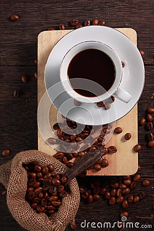 Fresh Roasted Coffee Beans Background Stock Photo