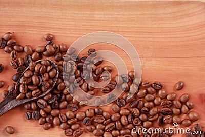 Fresh Roasted Coffee Beans Background Stock Photo
