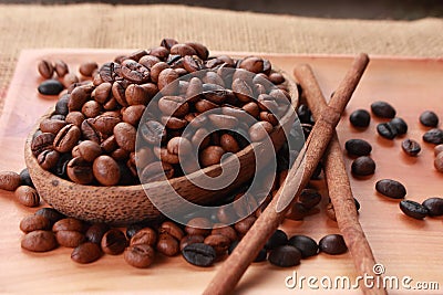 Fresh Roasted Coffee Beans Background Stock Photo