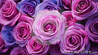 fresh roses background generated by AI tool Stock Photo