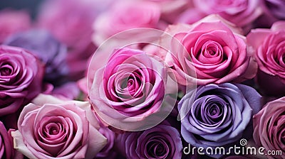 fresh roses background generated by AI tool Stock Photo
