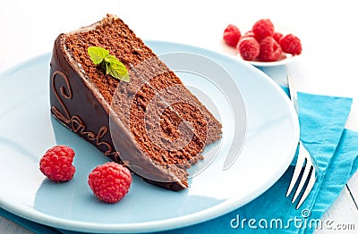 Fresh sacher cake Stock Photo