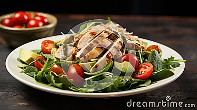 fresh salad healthy food protein Cartoon Illustration