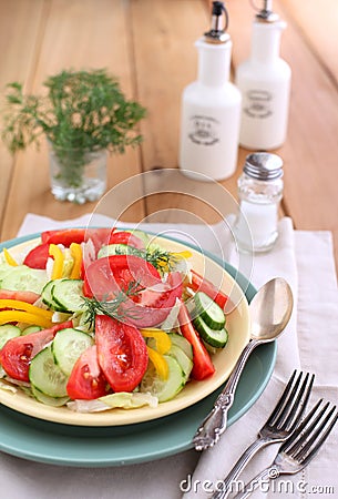 Fresh salad with vegetables Stock Photo