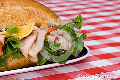 Fresh sandwich on a plate Stock Photo