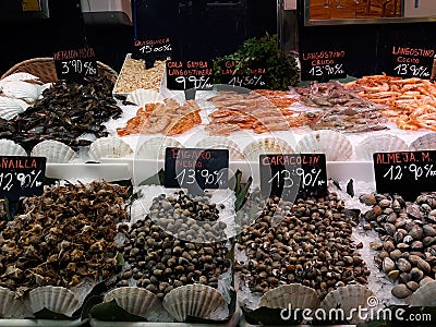 Fresh seafood at the bazaar Stock Photo