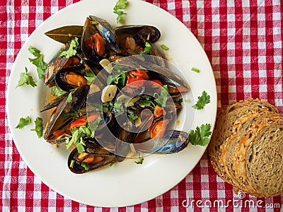 Fresh Seafood Gourmet Dinner - Stock Image Stock Photo