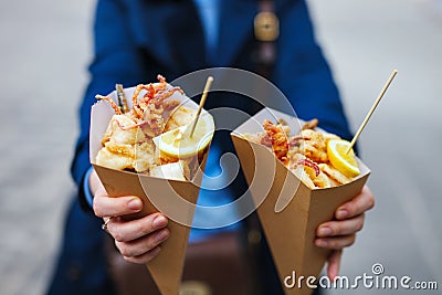Fresh seafood lunch Stock Photo