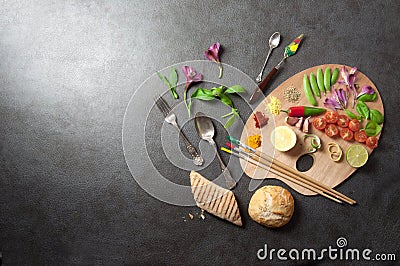 Fresh seasoning food palette concept Stock Photo