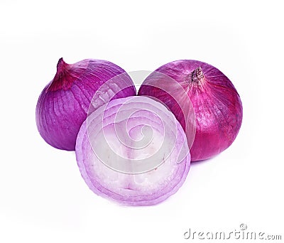 Fresh shallot or onion isolated on white background Stock Photo