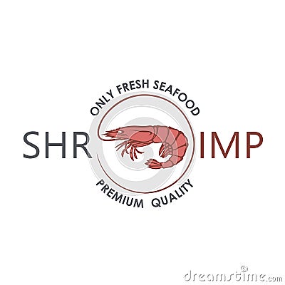 Fresh shrimp label Vector Illustration