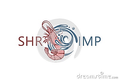 Fresh shrimp label Vector Illustration