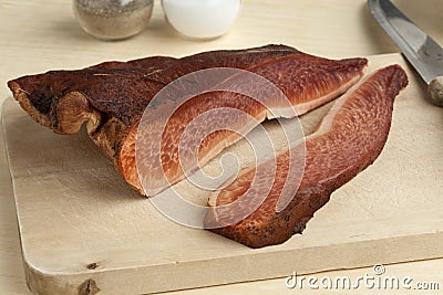 Fresh slice of a beefsteak fungus Stock Photo