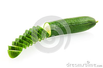 Fresh sliced cucumber Stock Photo