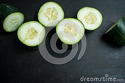 Sliced pickle on a table Stock Photo
