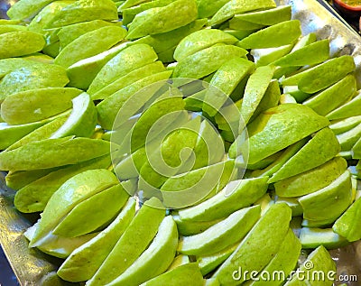 Fresh sliced Guava closeup Stock Photo