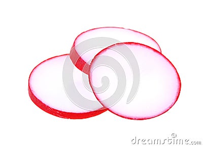 Fresh sliced radish Stock Photo