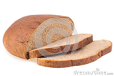 Fresh sliced rye bread loaf isolated on white background cutout Stock Photo