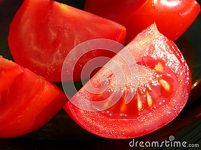 Fresh sliced tomatoes Stock Photo