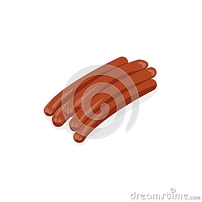 Fresh smoked frankfurter sausages Vector Illustration