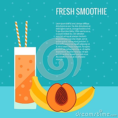 Fresh smoothie flat concept Vector Illustration