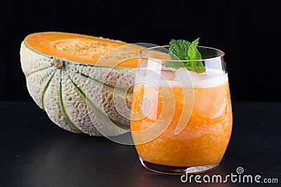 Fresh smoothie of melon Stock Photo
