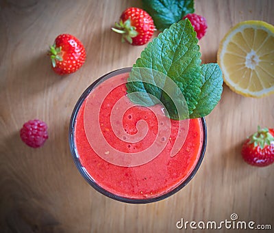 Fresh smoothie from red berries Stock Photo