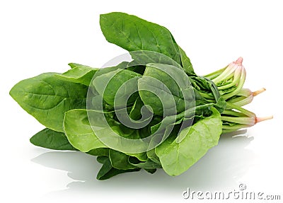 Fresh spinach isolated on white Stock Photo