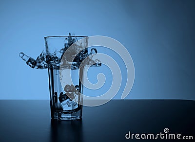 Fresh splash in glases at water wave Stock Photo